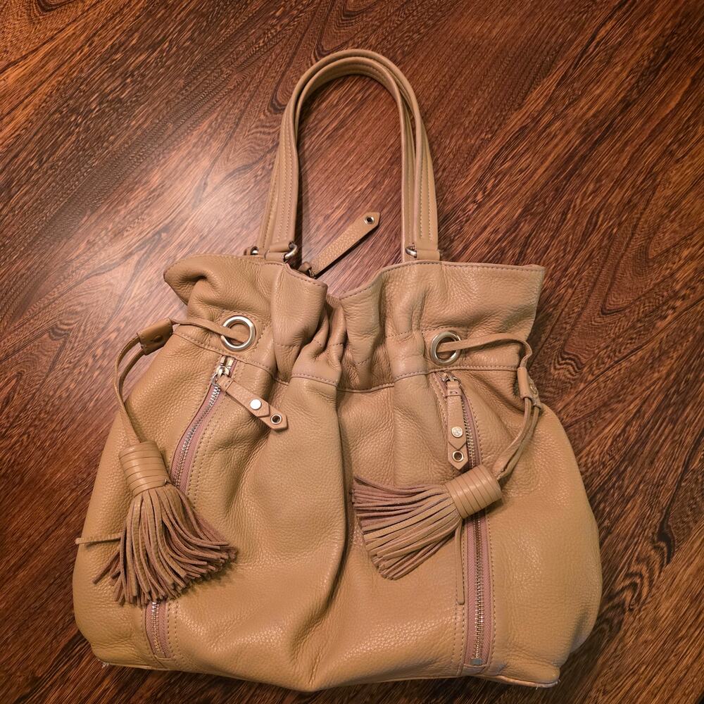 Cole Haan Hobo Bucket Bailey Camel Pebbled Leather Tan Shoulder Bag Village Tote